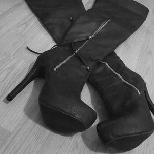 Thigh high heel boots